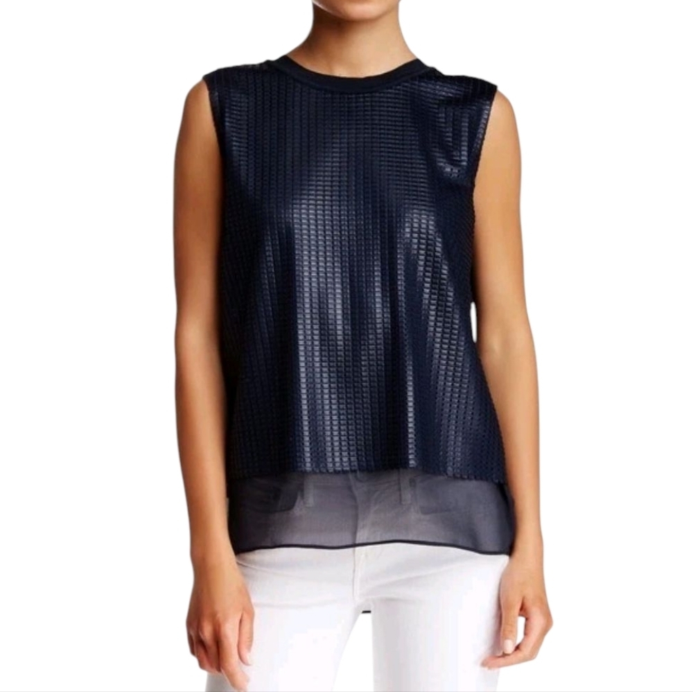 Vince Navy Silk Top